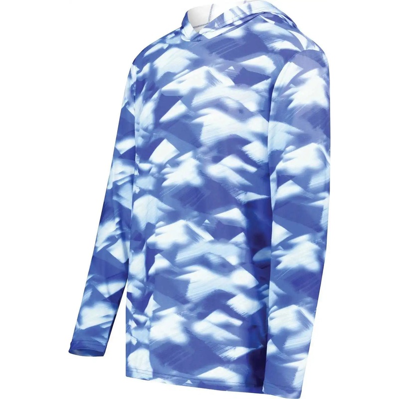 Holloway 223605 Youth Stock Cotton Touch Poly Hoodie – Royal Glacier Print