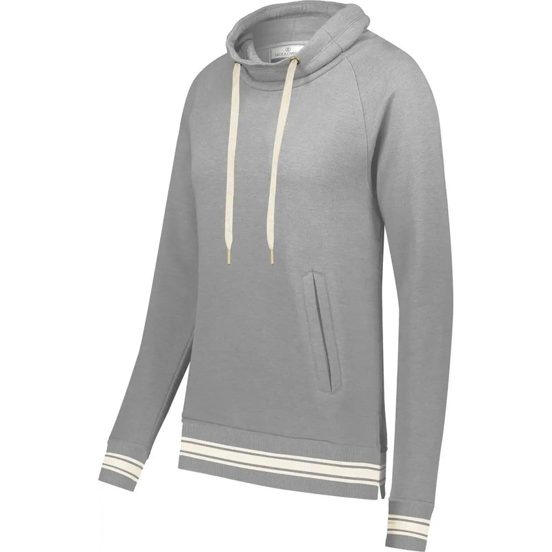 Holloway 229763 Ladies Ivy League Funnel Neck Pullover – Athletic Grey Heather Birch