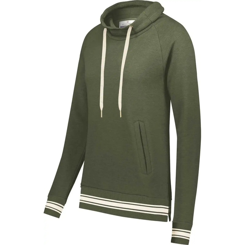 Holloway 229763 Ladies Ivy League Funnel Neck Pullover – Olive Heather Birch