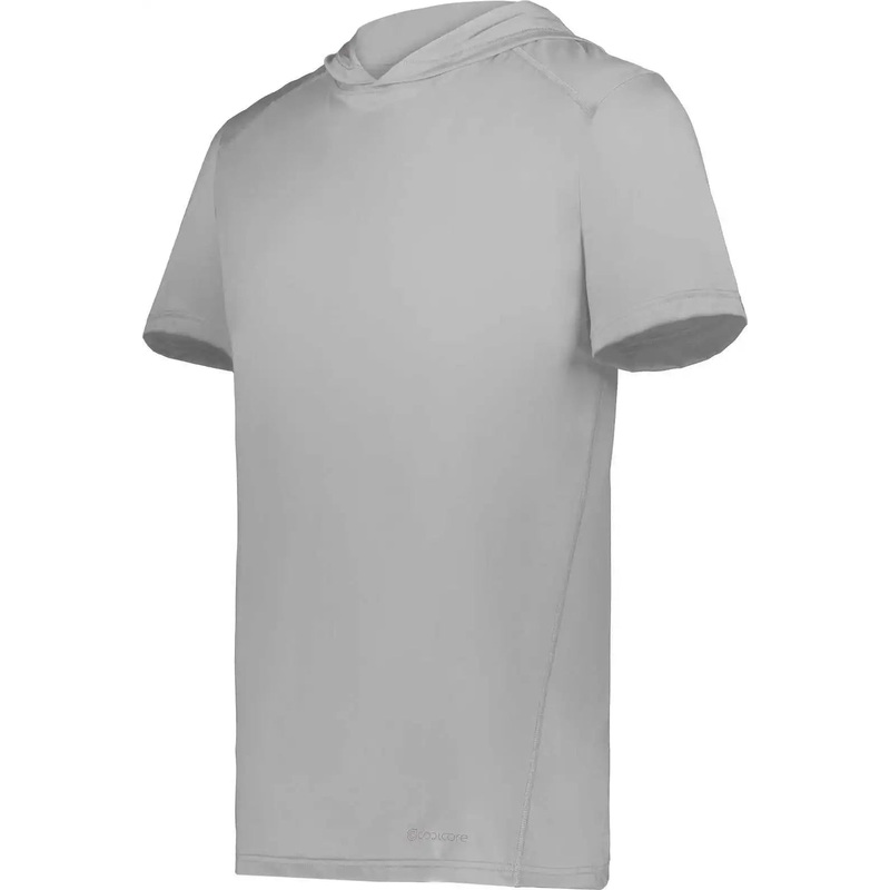 Holloway 222142 Coolcore Short Sleeve Hoodie – Athletic Grey