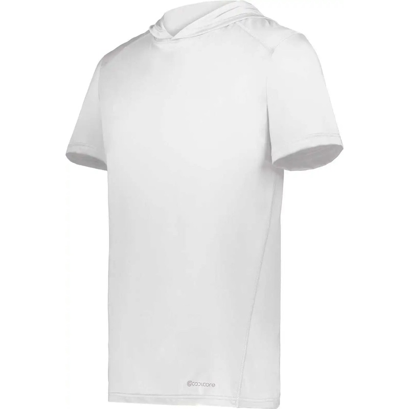 Holloway 222142 Coolcore Short Sleeve Hoodie – White