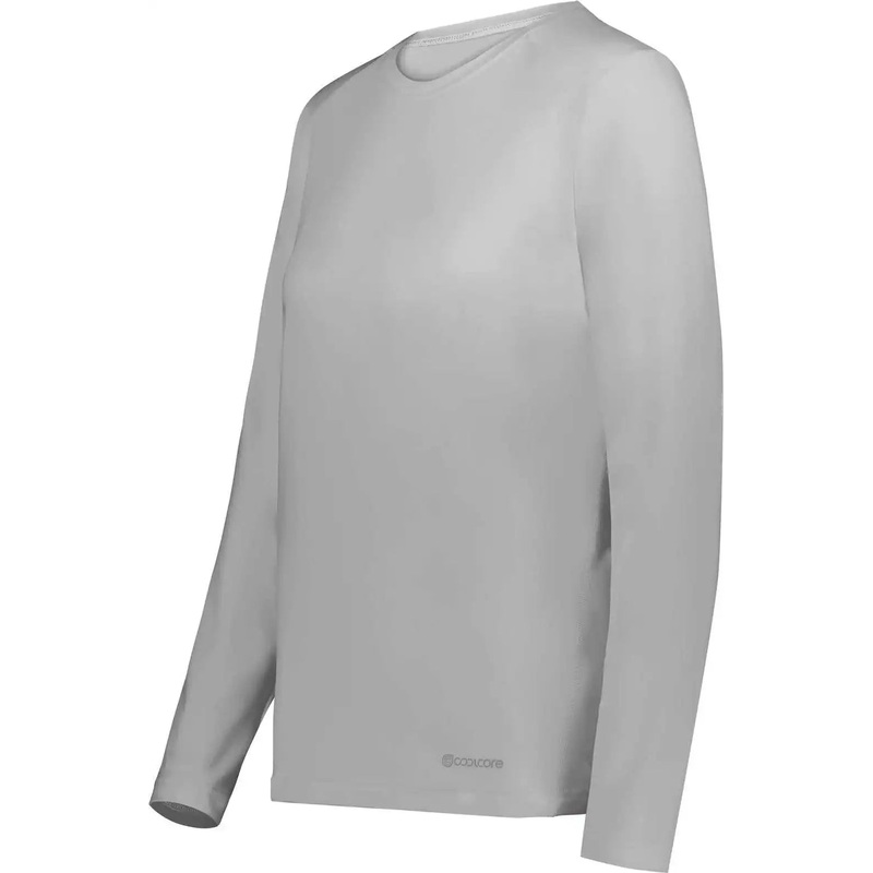 Holloway 222338 Ladies Coolcore Essential Long Sleeve Tee – Athletic Grey