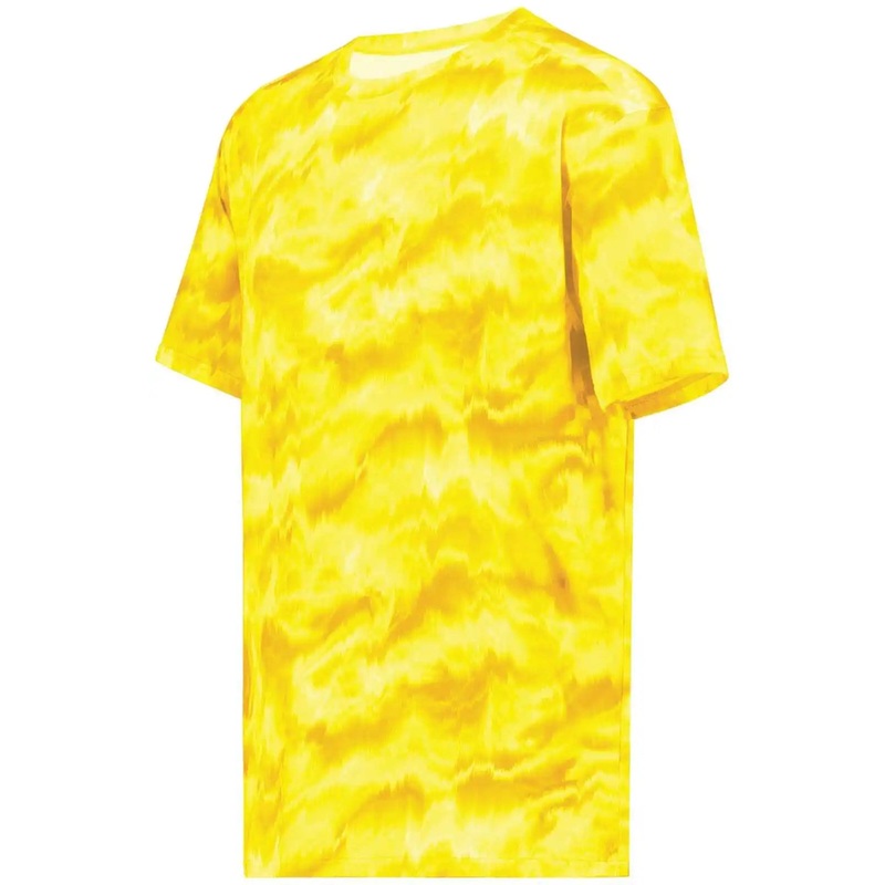 Holloway 222696 Youth Stock Cotton Touch Poly Tee – Gold Shockwave Print