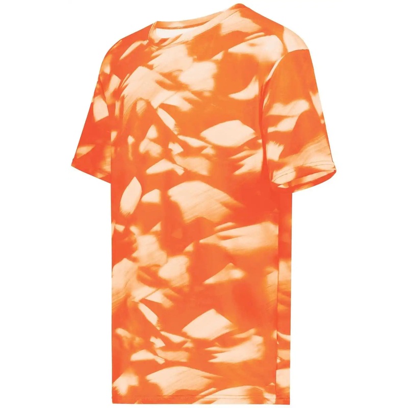 Holloway 222696 Youth Stock Cotton Touch Poly Tee – Orange Glacier Print