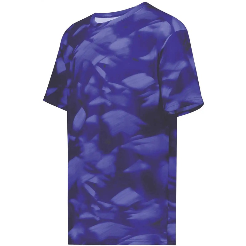 Holloway 222696 Youth Stock Cotton Touch Poly Tee – Purple Glacier Print