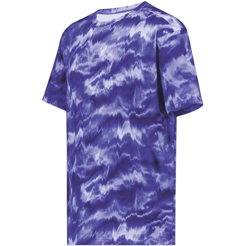 Holloway 222696 Youth Stock Cotton Touch Poly Tee – Purple Shockwave Print
