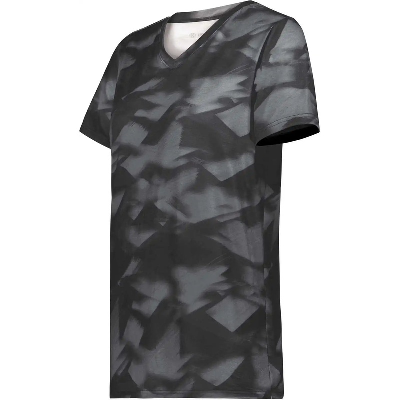 Holloway 222796 Ladies Stock Cotton Touch Poly Tee – Glacier Black