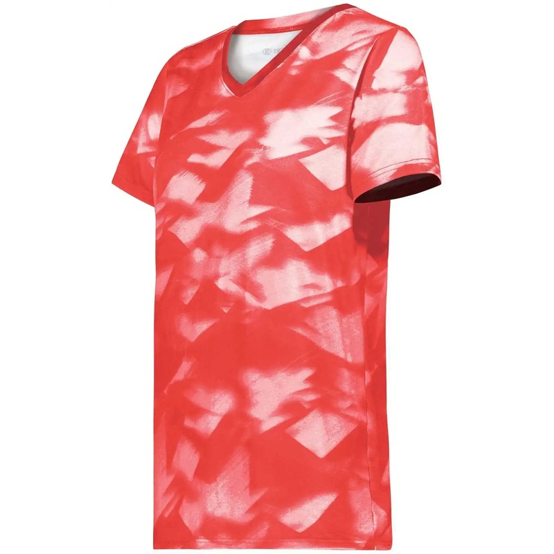 Holloway 222796 Ladies Stock Cotton Touch Poly Tee – Glacier Scarlet