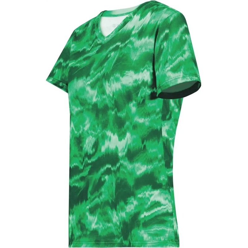Holloway 222796 Ladies Stock Cotton Touch Poly Tee – Kelly Shockwave Print