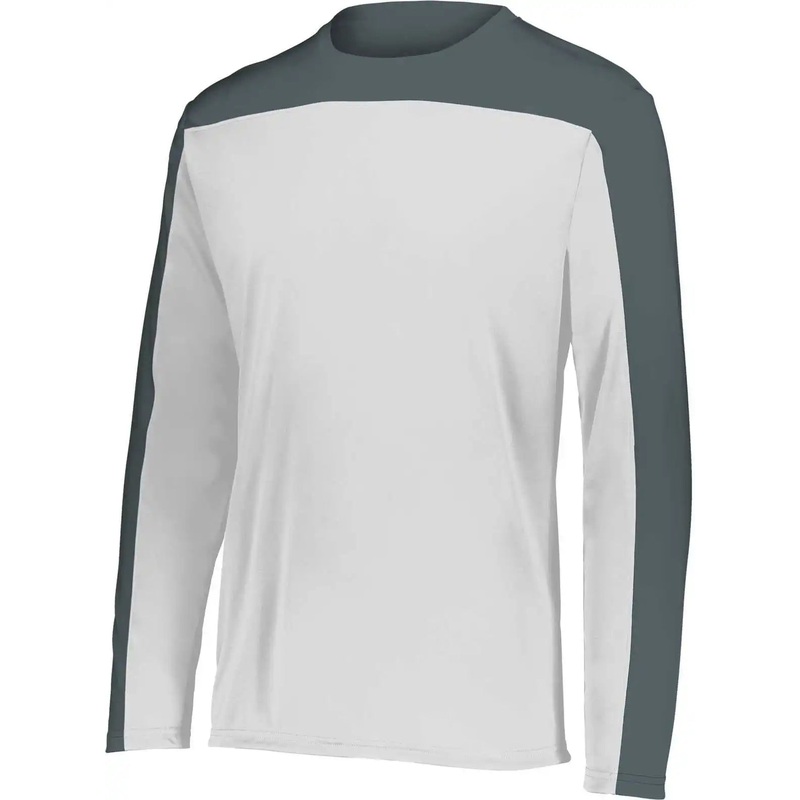 Holloway 223602 Youth Momentum Team Long Sleeve Tee – White Iron