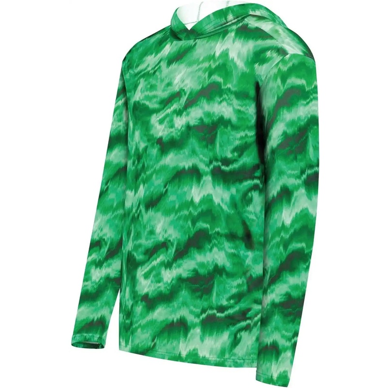 Holloway 223605 Youth Stock Cotton Touch Poly Hoodie – Kelly Shockwave Print