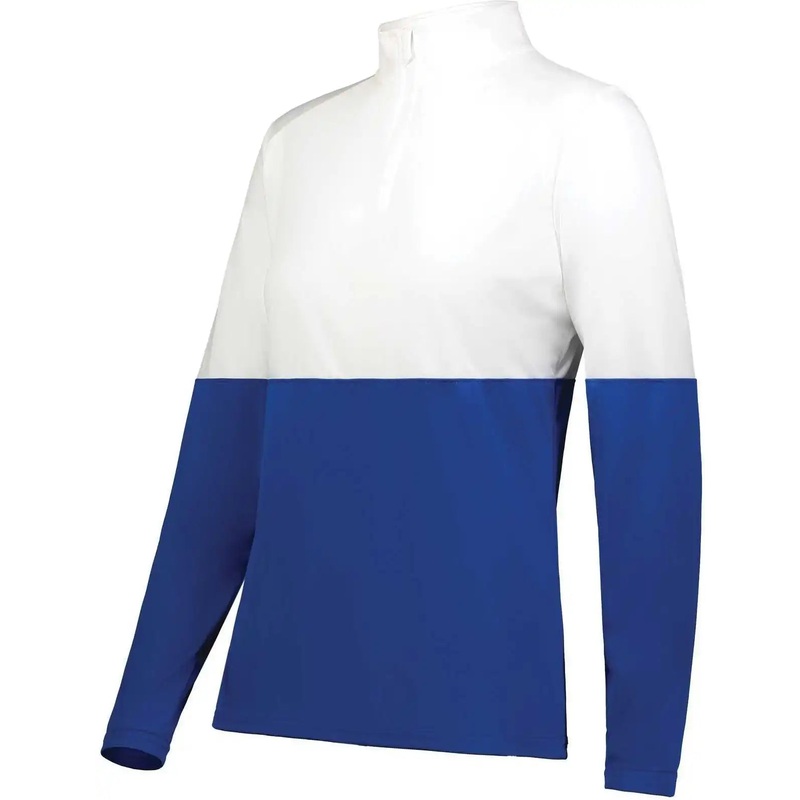 Holloway 223700 Ladies Momentum Team 1/4 Zip Pullover – Royal White
