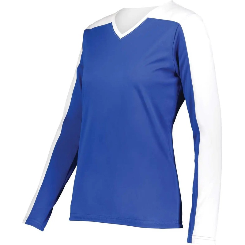 Holloway 223702 Ladies Momentum Team Long Sleeve Tee – Royal White