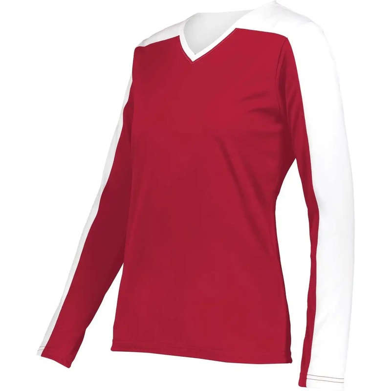 Holloway 223702 Ladies Momentum Team Long Sleeve Tee – Scarlet White