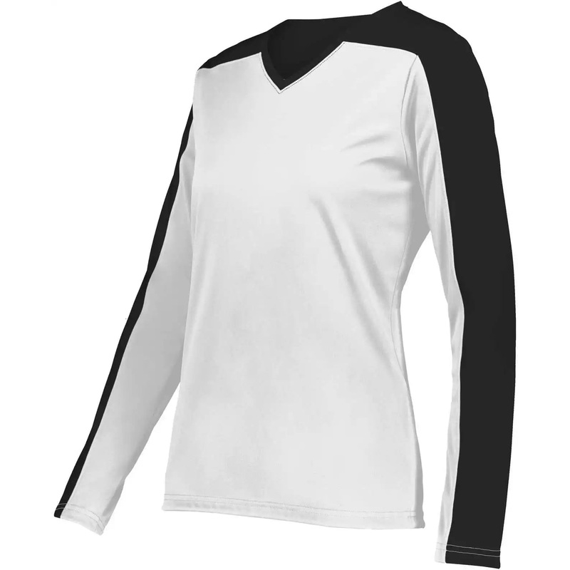 Holloway 223702 Ladies Momentum Team Long Sleeve Tee – White Black
