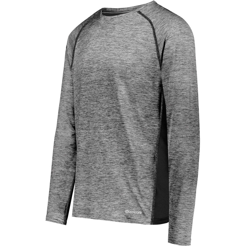 Holloway 222570 Electrify CoolCore Long Sleeve T-Shirt – Black Heather