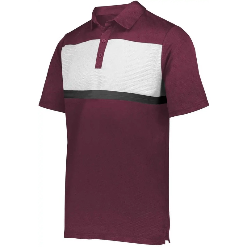 Holloway 222576 Prism Bold Polo – Maroon White