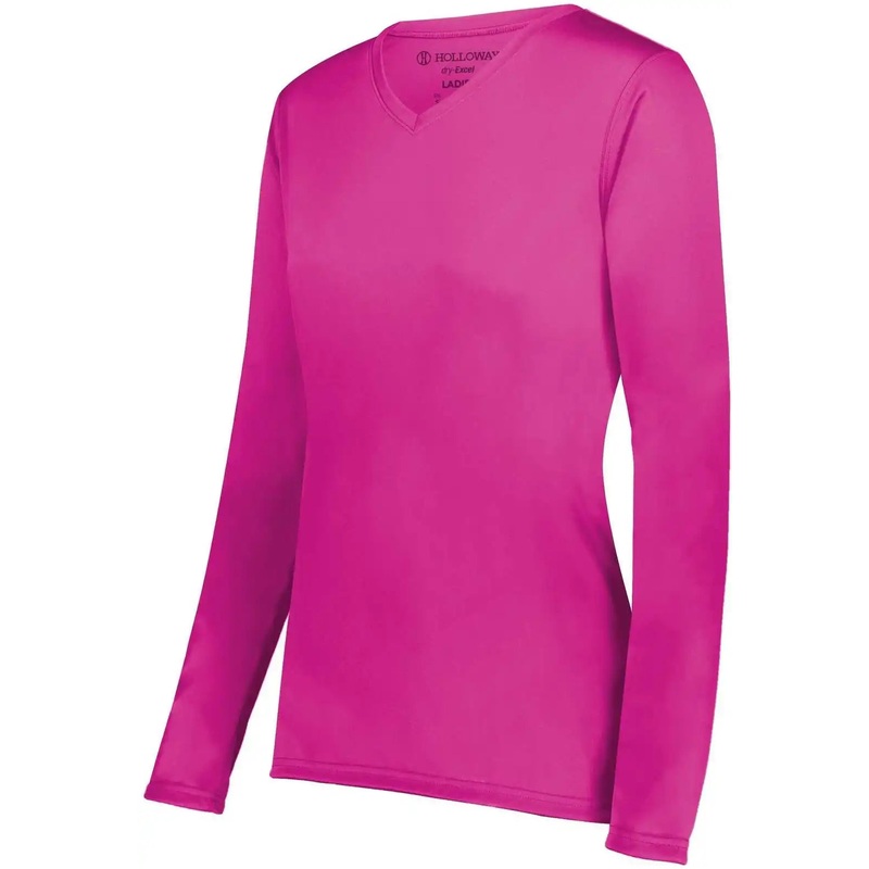 Holloway 222824 Ladies Momentum Long Sleeve Tee – Power Pink