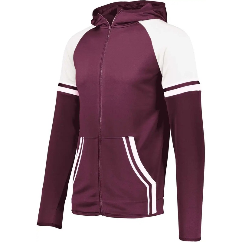 Holloway 229561 Retro Grade Jacket – Maroon White