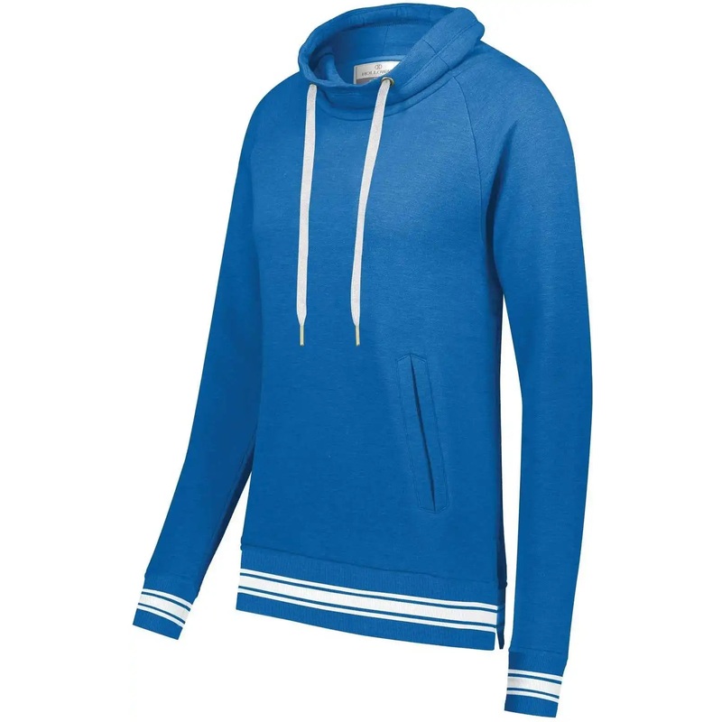Holloway 229763 Ladies Ivy League Funnel Neck Pullover – Royal Heather White
