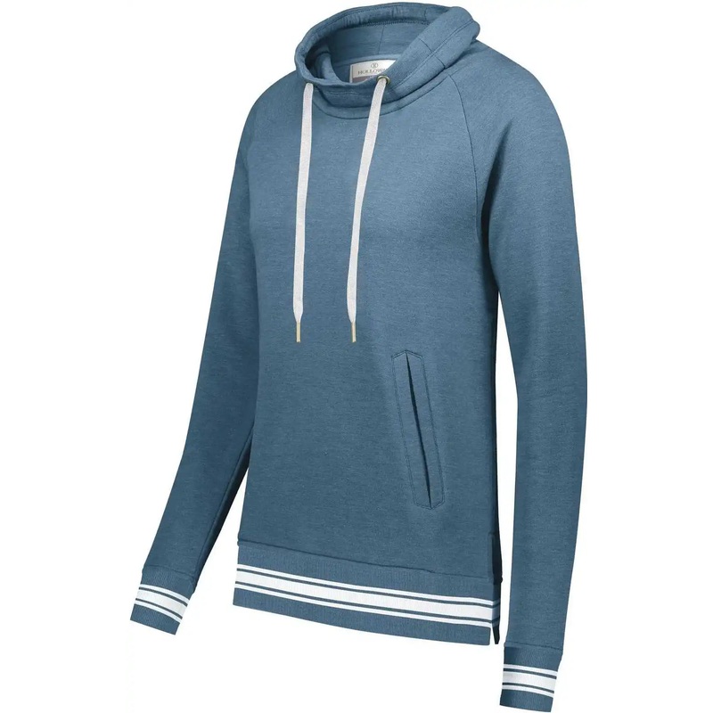 Holloway 229763 Ladies Ivy League Funnel Neck Pullover – Storm Heather White