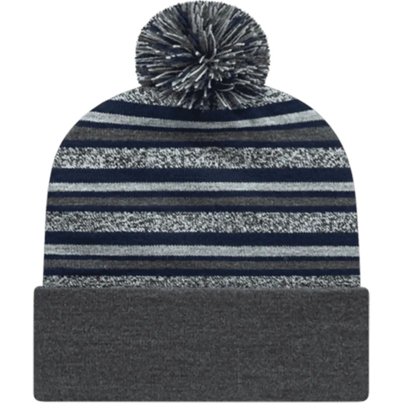 Cap America RKL12 USA Made Striped Knit Cap with Cuff Beanie – True Navy