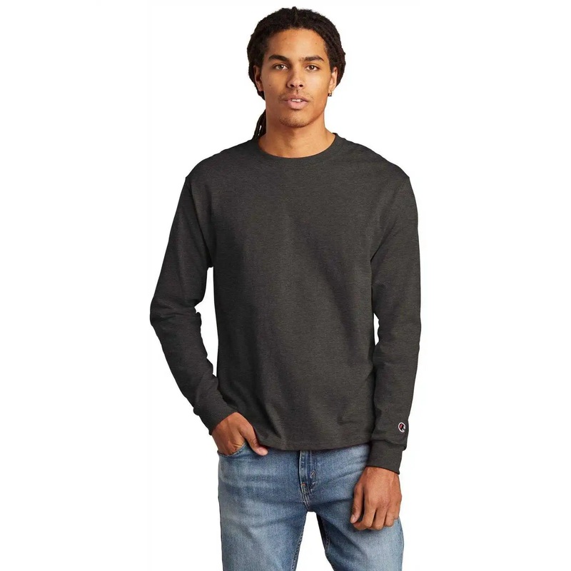 Champion CC8C Heritage 5.2-oz Long Sleeve T-Shirt – Charcoal Heather