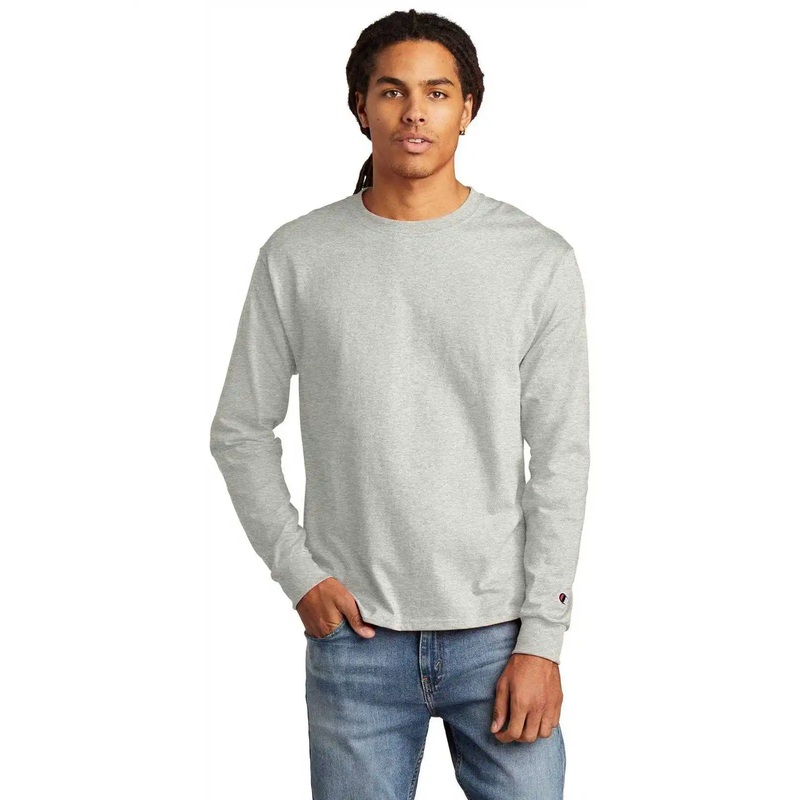 Champion CC8C Heritage 5.2-oz Long Sleeve T-Shirt – Oxford Gray