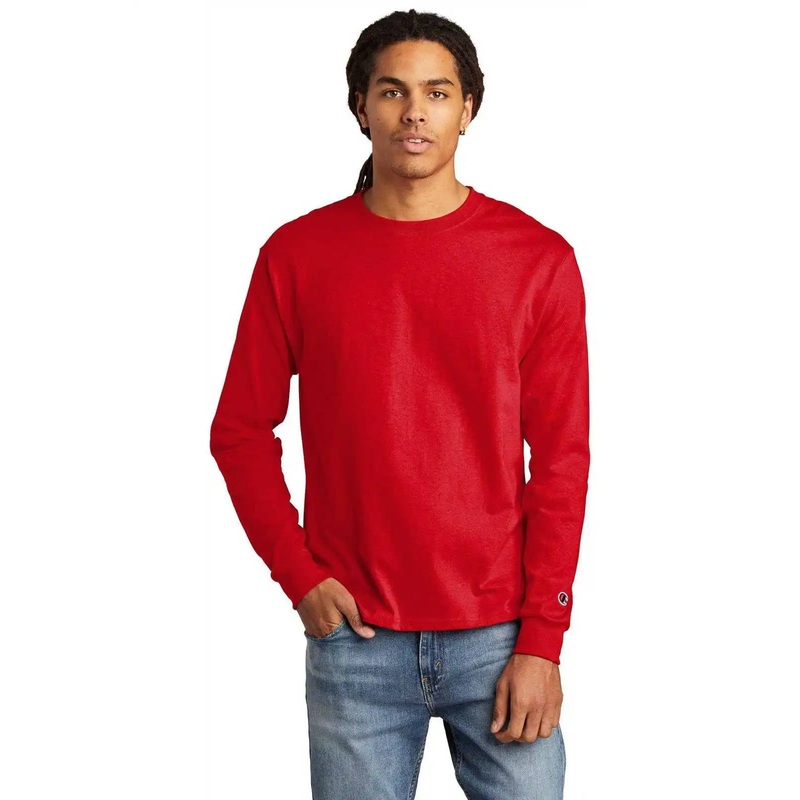 Champion CC8C Heritage 5.2-oz Long Sleeve T-Shirt – Red