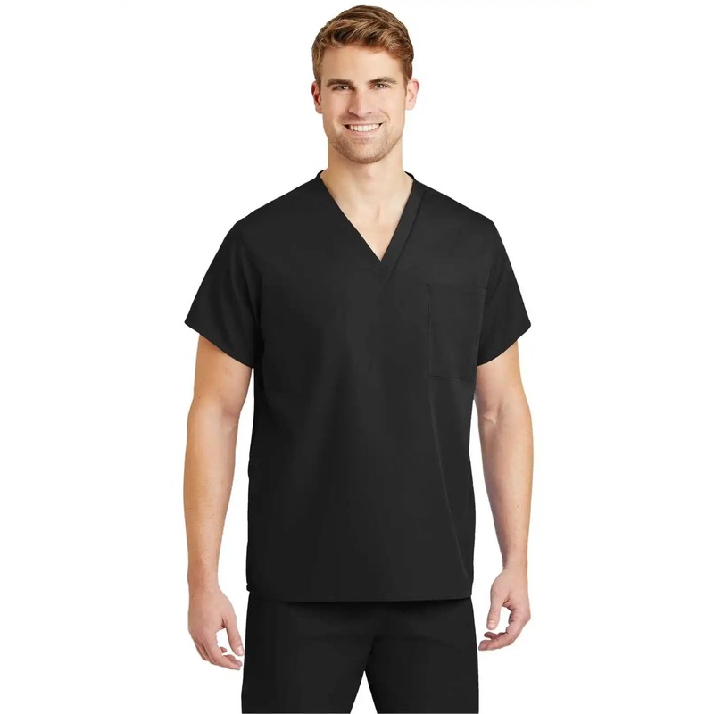 CornerStone SCRUBTOP Unisex V-neck Scrub Top – Black