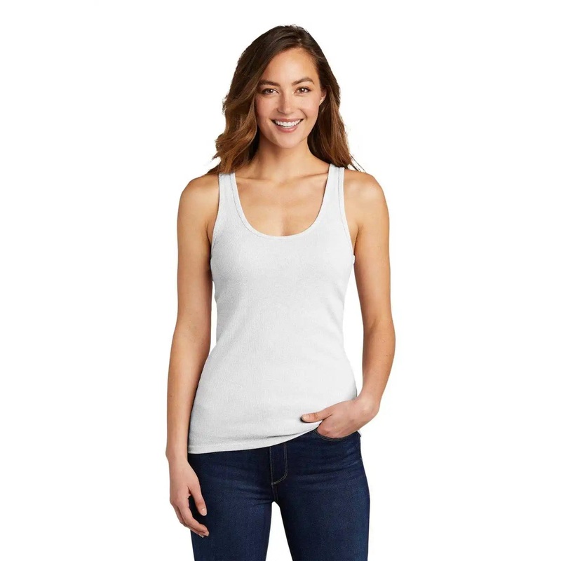 District DT6021 Women’s V.I.T.Rib Tank – White