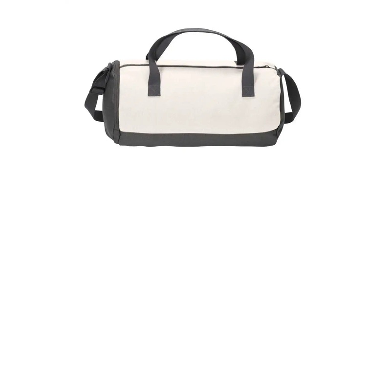Port Authority BG814 Cotton Barrel Duffel – Graphite/ Soft White