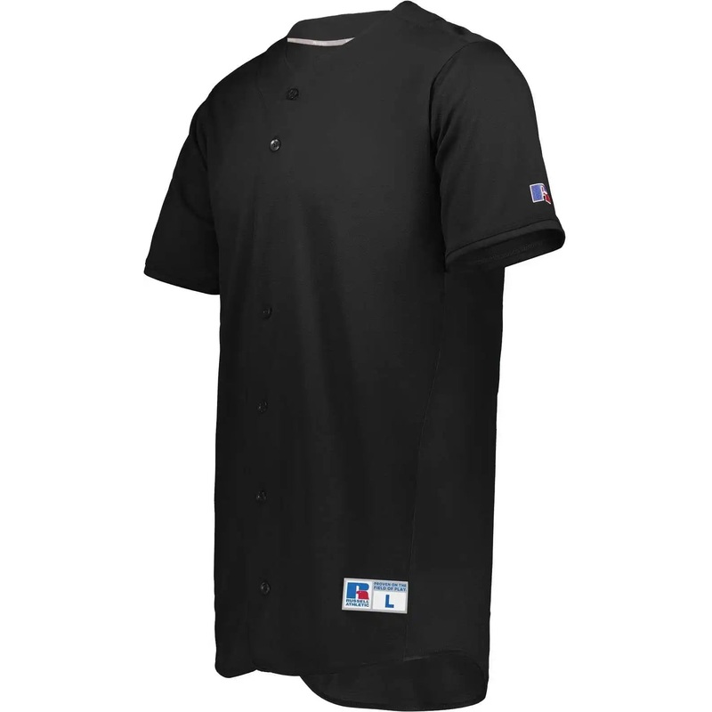 Russell 235JMM Five Tool Full-Button Front Baseball Jersey – Black