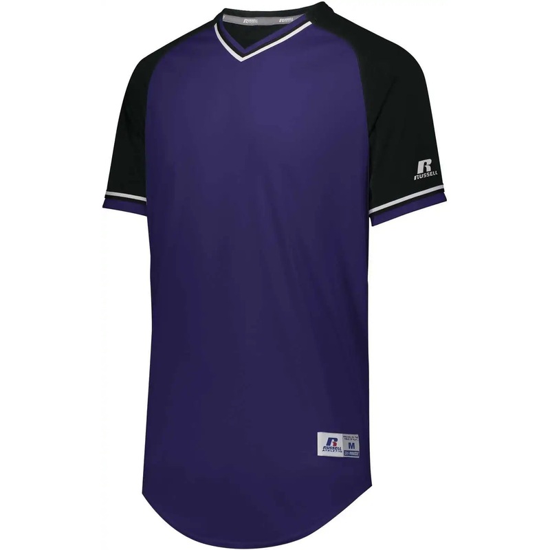 Russell R01X3B Youth Classic V-Neck Jersey – Purple Black White