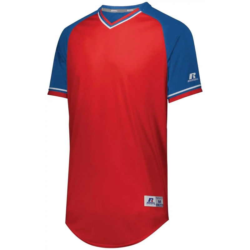 Russell R01X3B Youth Classic V-Neck Jersey – True Red Royal White
