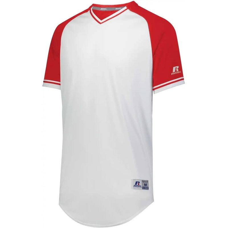 Russell R01X3B Youth Classic V-Neck Jersey – White True Red White