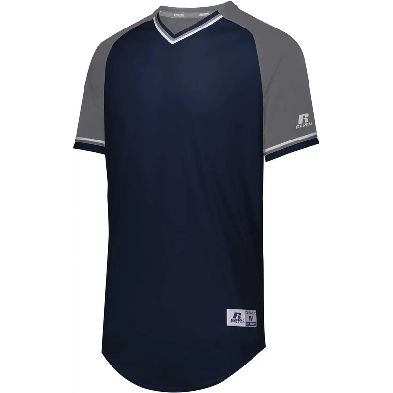 Russell R01X3M Classic V-Neck Jersey – Navy Steel White