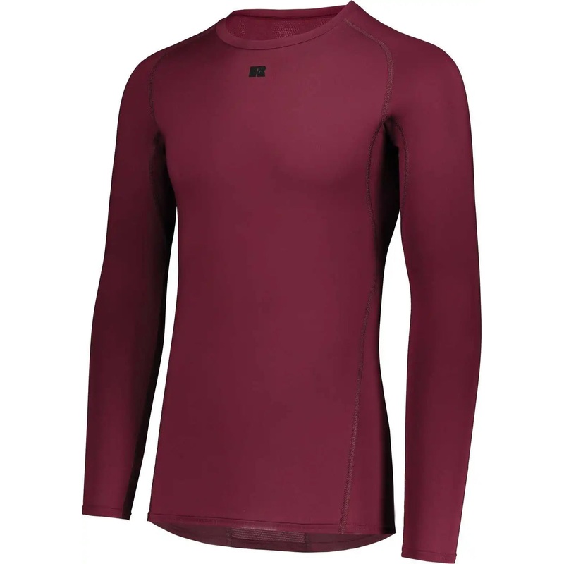 Russell R20CPM Coolcore Long Sleeve Compression Tee – Maroon