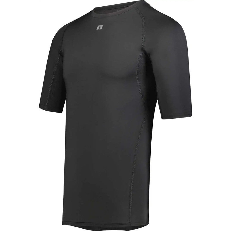 Russell R21CPM Coolcore Half Sleeve Compression Tee – Black
