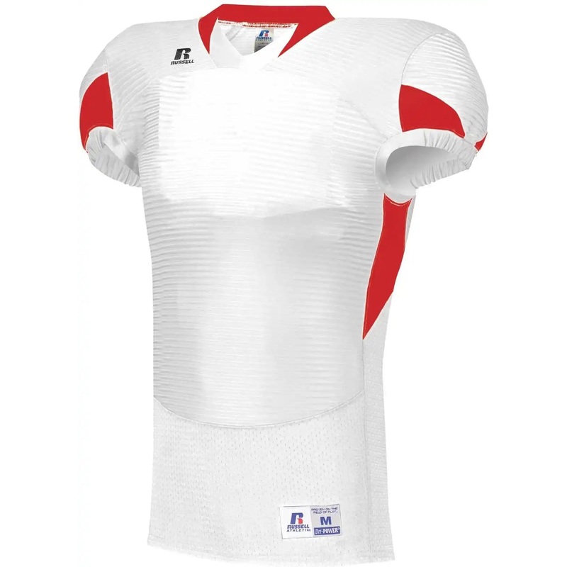 Russell S81XCM Waist Length Football Jersey – White True Red