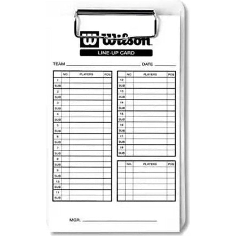 Wilson 3X Baseball/Softball Line Up Cards (pack of 30)