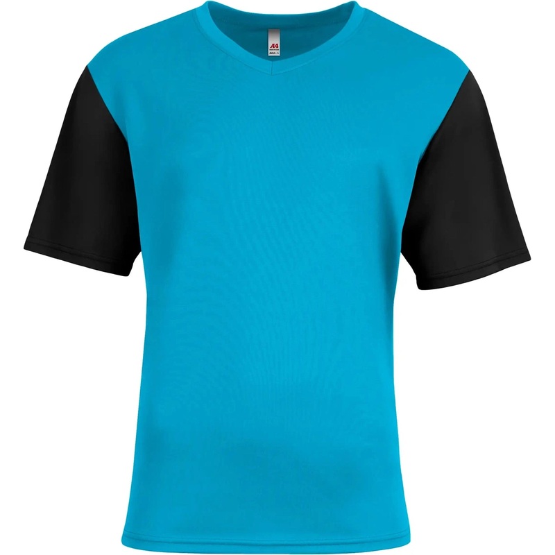 A4 N3541 Sprint Color Block V-Neck – Electric blue/black