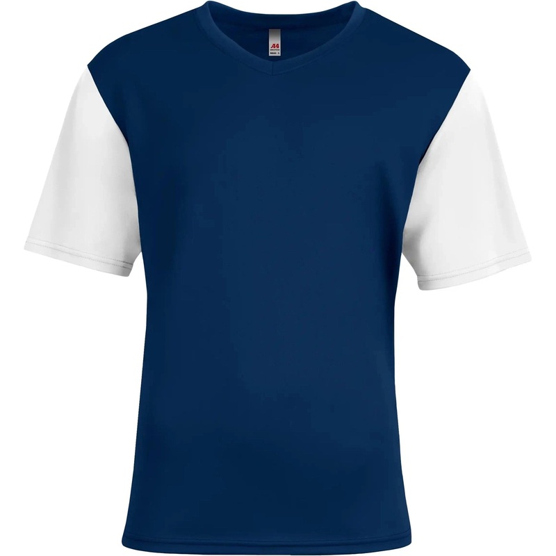 A4 N3541 Sprint Color Block V-Neck – Navy/white