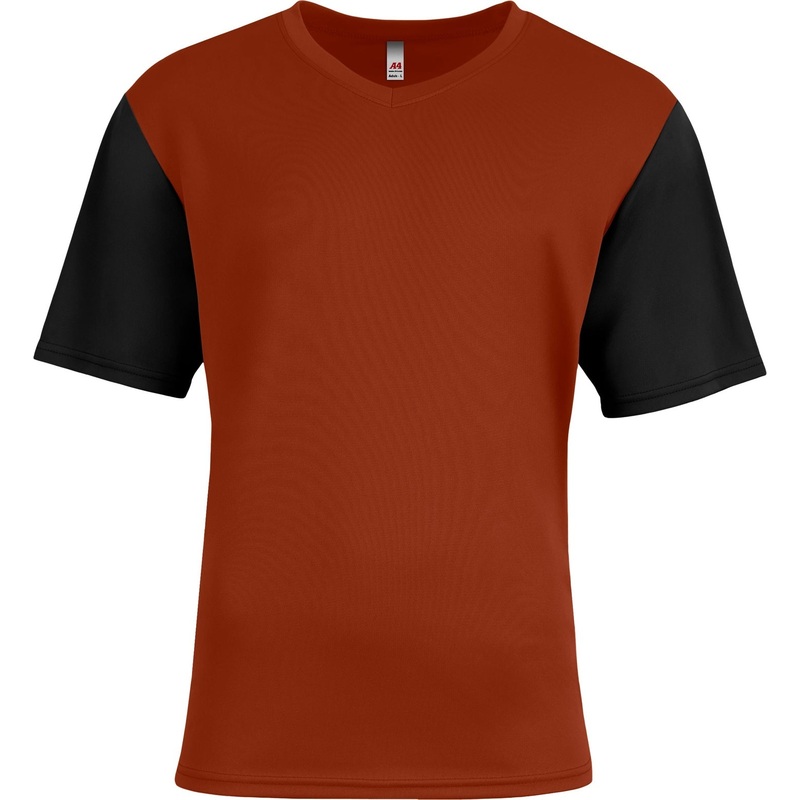 A4 N3541 Sprint Color Block V-Neck – Orange/black