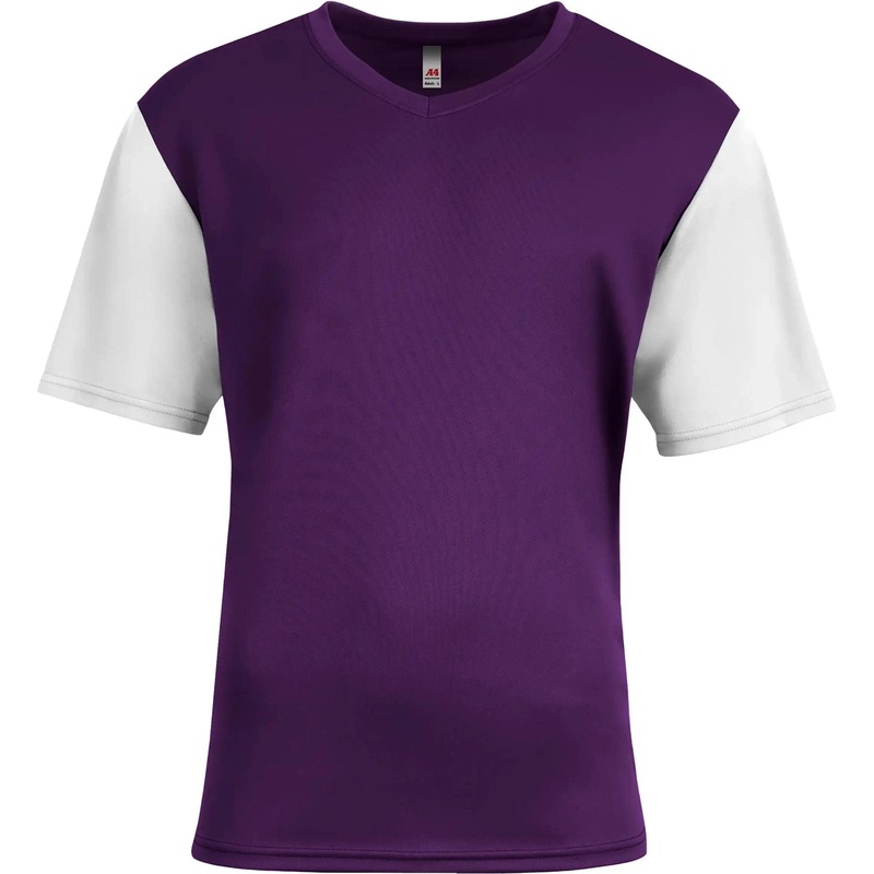 A4 N3541 Sprint Color Block V-Neck – Purple/white