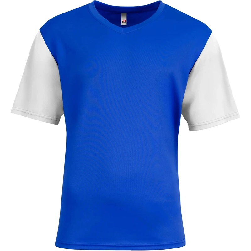 A4 N3541 Sprint Color Block V-Neck – Royal/white