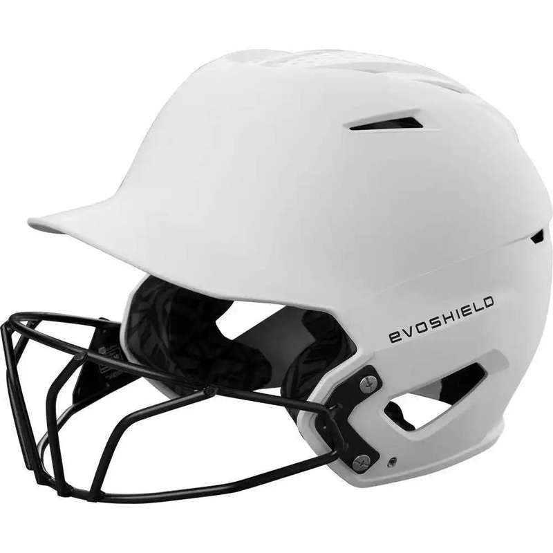 EvoShield XVT 2.0 Matte Batting Helmet with Fastpitch Mask – White