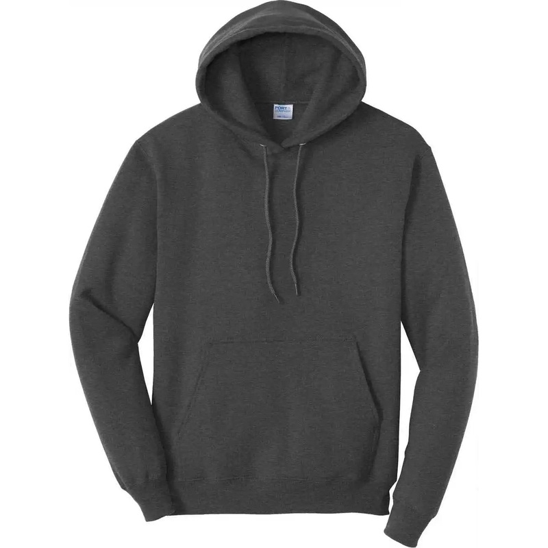 Port & Company PC78H  Core Fleece Pullover Hooded Sweatshirt – Dark Heather Grey