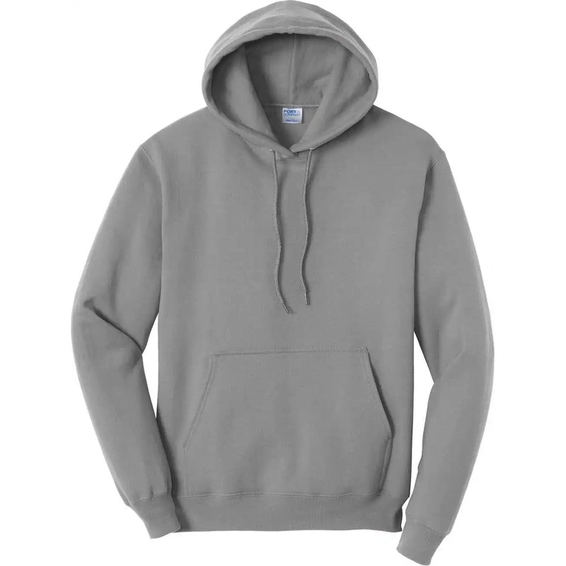 Port & Company PC78H  Core Fleece Pullover Hooded Sweatshirt – Medium Grey
