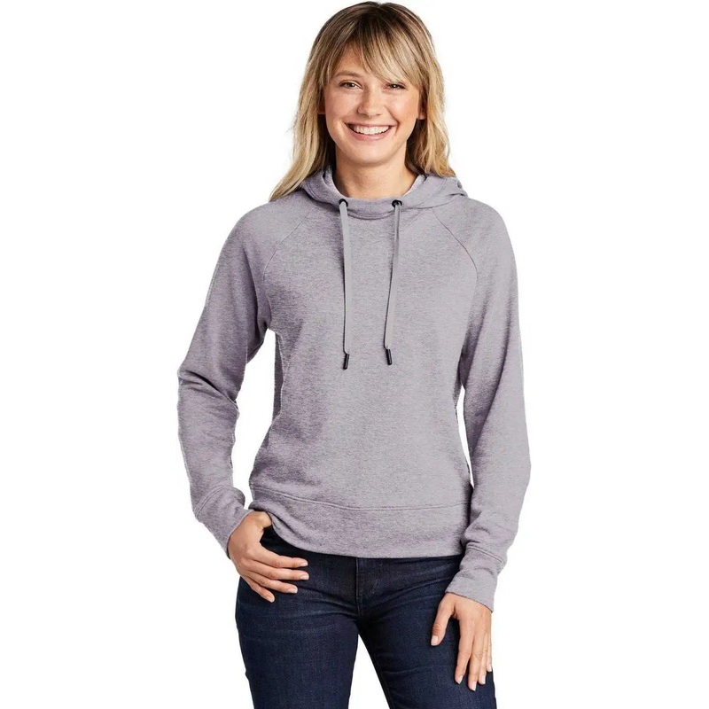 Sport-Tek LST272 Ladies Lightweight French Terry Pullover Hoodie – Heather Gray